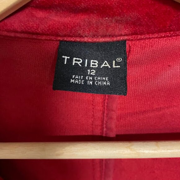 TRIBAL Red Corduroy Women's Blazer Jacket Size 12 - Picture 11 of 13
